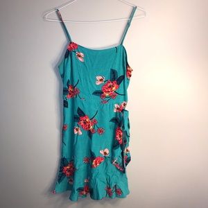 Teal, floral Express dress.